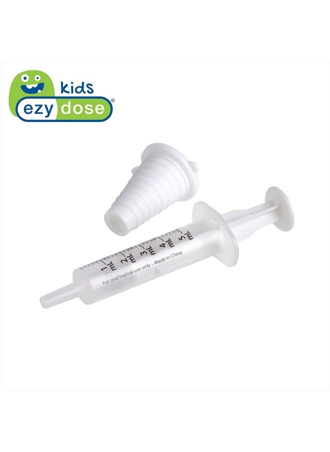 Ezy Dose Kids Baby Oral Syringe & Dispenser Calibrated for Liquid Medicine, Reduce Mess, Easy Way to Orally Administer Medication, 5 mL/1 TSP, Includes Bottle Adapter, Clear, BPA Free  - Image 3