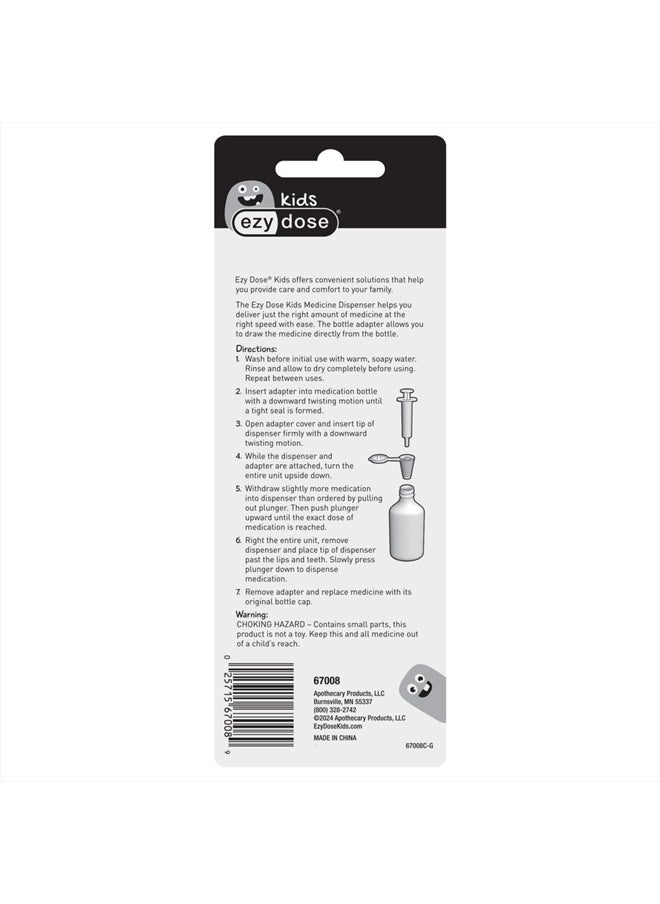 Ezy Dose Kids Baby Oral Syringe & Dispenser Calibrated for Liquid Medicine, Reduce Mess, Easy Way to Orally Administer Medication, 5 mL/1 TSP, Includes Bottle Adapter, Clear, BPA Free  - Image 5