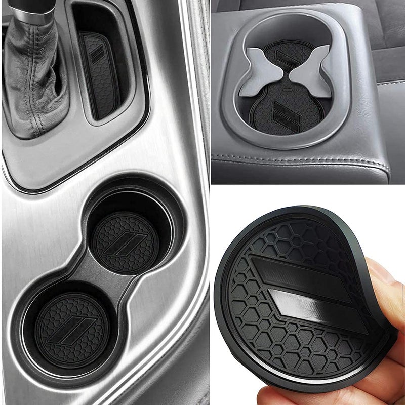 Auprite Anti Dust Mats for Dodge Challenger Accessories 2015 2016 2017 2018 2019 2020 2021 2022 2023Custom Fits Cup Holder Liners Mats Door Pocket Center Console Liners 11pcskit Black