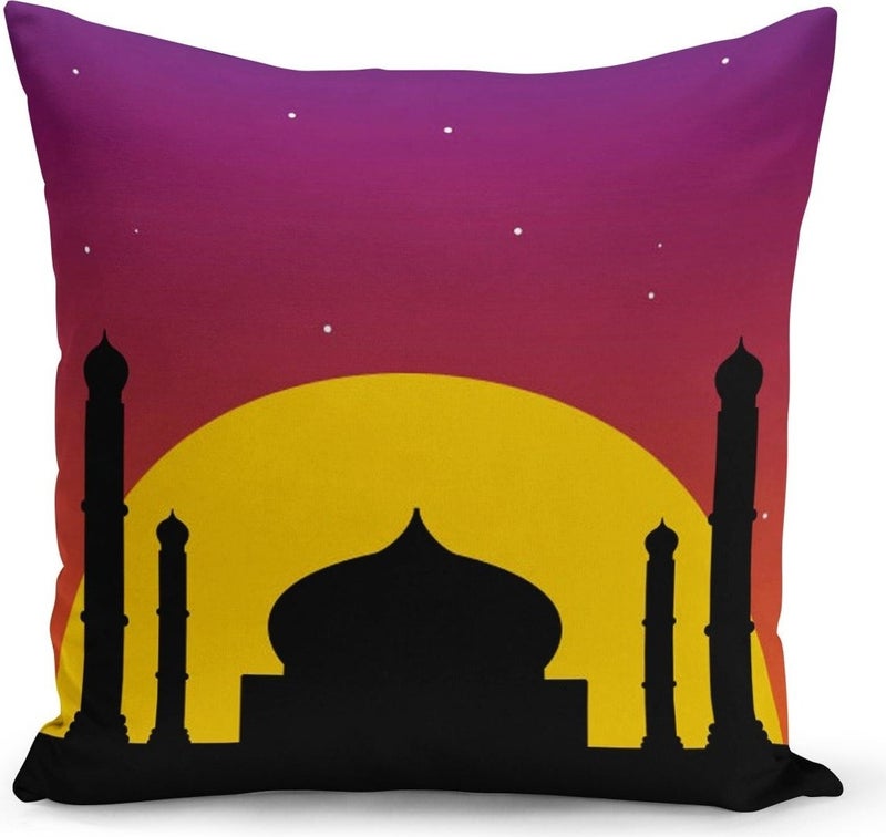 Filamente Ramadan Special Patterned Double Sided Digital Printed Cushion Cover 