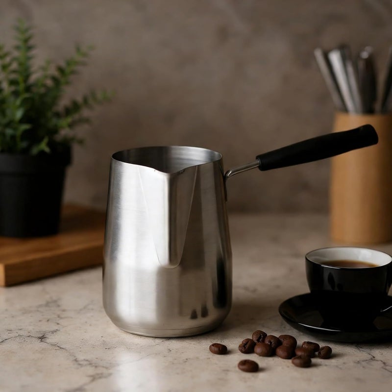 Generic 600 Ml Stainless Steel Milk Frothing Pitcher, With 304 Stainless Steel, Non-Spill Spout, Heat-Resistant Handle, For And Latte Art - Image 3