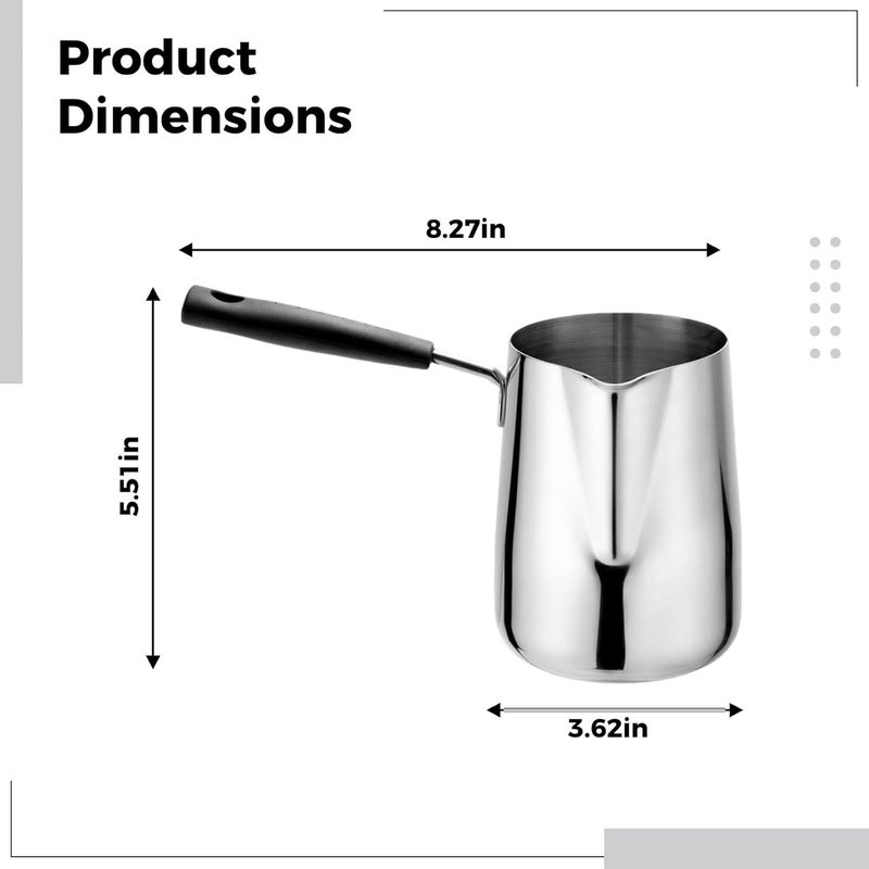 Generic 600 Ml Stainless Steel Milk Frothing Pitcher, With 304 Stainless Steel, Non-Spill Spout, Heat-Resistant Handle, For And Latte Art - Image 5