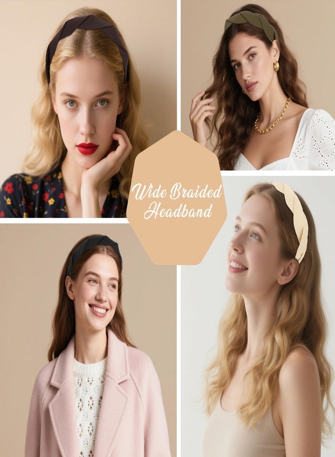 AMCAMI 4 Pack Braided Headbands for Women,Woven Wide Non Slip Headbands, Fashion Hair Accessories for Girls - Image 5
