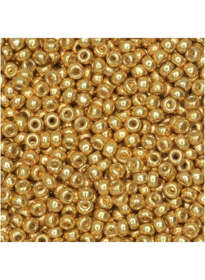 Miyuki 11 Round Japanese Rocailles Glass Seed Beads 11 Approximately 24 Gram 5 Inch Tube Duracoat Galvanized Gold - Image 1