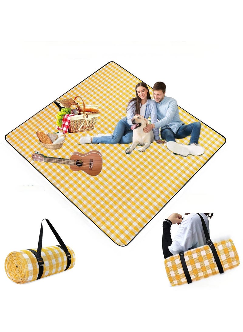 Generic Large Picnic Mat, Lightweight Portable Picnic Blanket, Waterproof Insulation Camping for 4 to 6 Outdoor & Picnic Blanket Mat, 200 * 200 CM Sand Proof Beach Mat for Camping, Hiking, Festivals  - Image 1