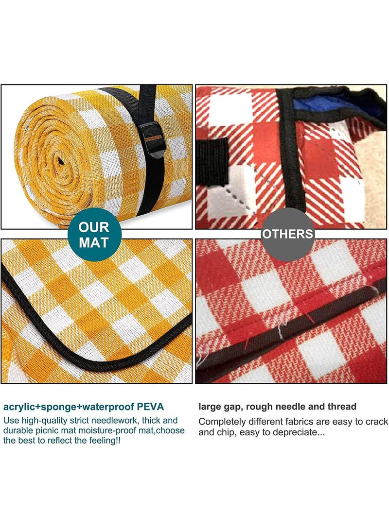 Generic Large Picnic Mat, Lightweight Portable Picnic Blanket, Waterproof Insulation Camping for 4 to 6 Outdoor & Picnic Blanket Mat, 200 * 200 CM Sand Proof Beach Mat for Camping, Hiking, Festivals  - Image 5