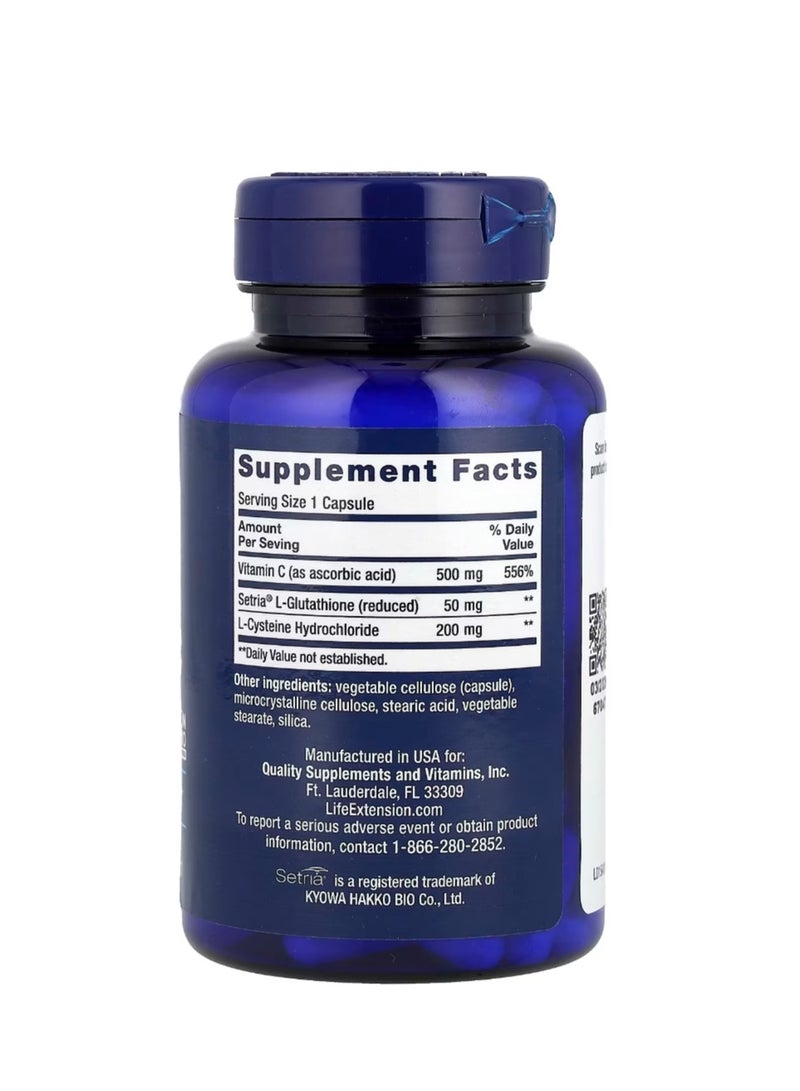 Life Extension Glutathione Cysteine & C 100 Capsules - Image 2