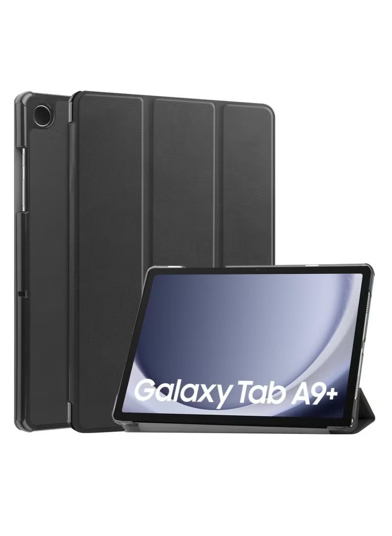 Slim Stand Hard Back Shell Smart Cover Case for Samsung Galaxy Tab A9 Plus Black - Image 1
