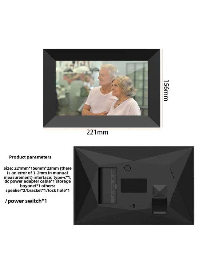 Cloud Photo Frame WiFi Digital Photo Frame APP Remote Transfer Photo Video Smart Touch Auto Loop Player-Color:【16gb】 8inch Cloud Photo Frame Black Color  - Image 1
