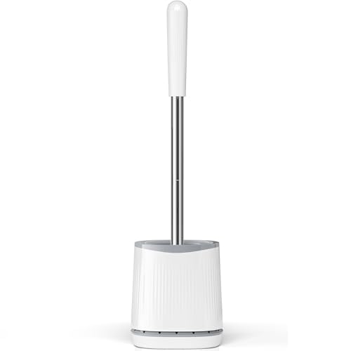 TRENTI Toilet Brush and Holder Set Bristles Bowl Brush Head with Ventilated Holder Wall Mounted Compact Set for Bathroom Deep Cleaning - Image 1