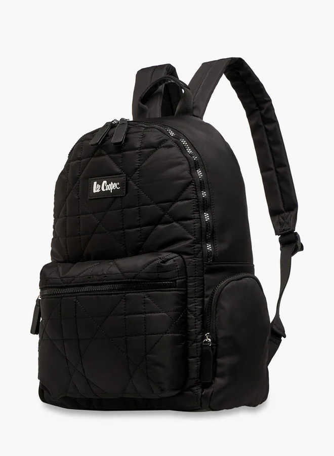 لي كوبر Quilted Backpack with Adjustable Shoulder Straps and Zip Closure - 16x32x41 cm