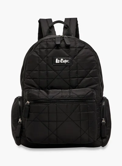 Lee Cooper Quilted Backpack with Adjustable Shoulder Straps and Zip Closure - 16x32x41 cm