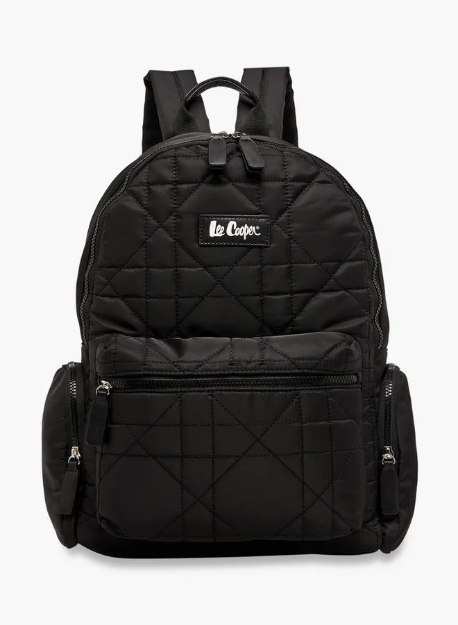 لي كوبر Quilted Backpack with Adjustable Shoulder Straps and Zip Closure - 16x32x41 cm