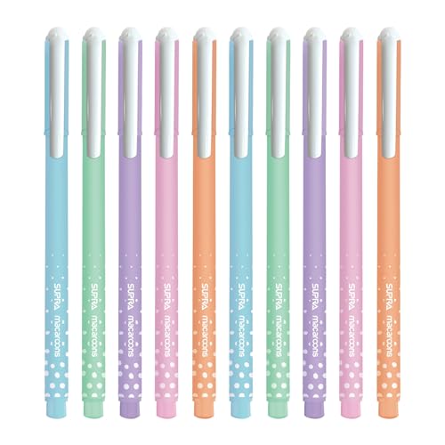 Supra Macroon 0.7 Gel Pen Capsule Pack | 5 Pastel Shades Body Design | Quick Drying & Smudge Free Ink | Blue Ink, Pack of 30 - Image 3