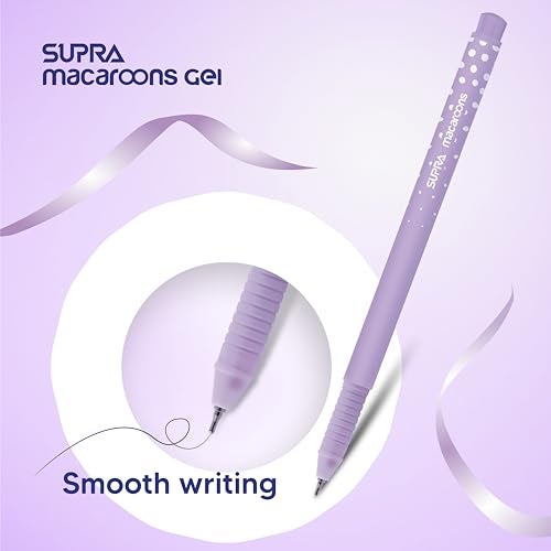 Supra Macroon 0.7 Gel Pen Capsule Pack | 5 Pastel Shades Body Design | Quick Drying & Smudge Free Ink | Blue Ink, Pack of 30 - Image 5