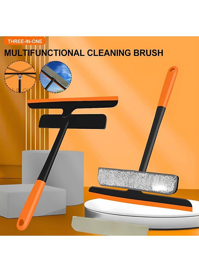 meayul 3 in 1 Window Cleaning Tool, 360 degree rotation Foldable Squeegee Window Cleaner, Double Layer Sponge Brush, Double Side Design Cleaning Brush, Window Glass Squeegee Brush for Car Bathroom Kitchen Mirror Glass Floor Stove - Image 5