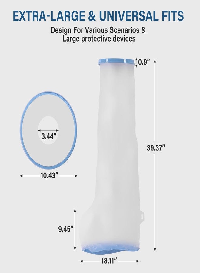 Sleek Ideas Waterproof Cast Covers for Shower Leg - Extra-Large Cast Protector for Adult with Non-Slip Bottom，Reusable Sleeve, Wound Cover For Bandage, Knee Brace, Foot Boot Shower & Swimming After Surgery - Image 2