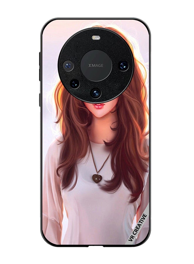 VR CREATIVE Protective Case Cover For Huawei Mate 60 Girl With Curly Hair Design Multicolour - Image 1