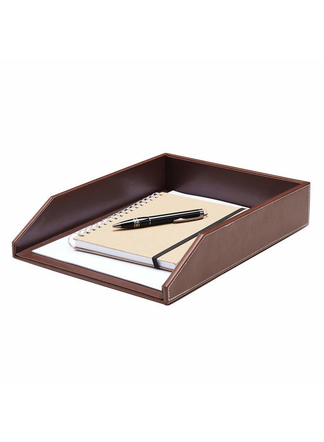 Gallaway Leather Letter Tray Desk Organizer - Premium Pu Leather Tray Perfect for Office Organization, Document Holder Fits A4 Paper, Stackable Drawers for Extra Desk Storage. - Image 1