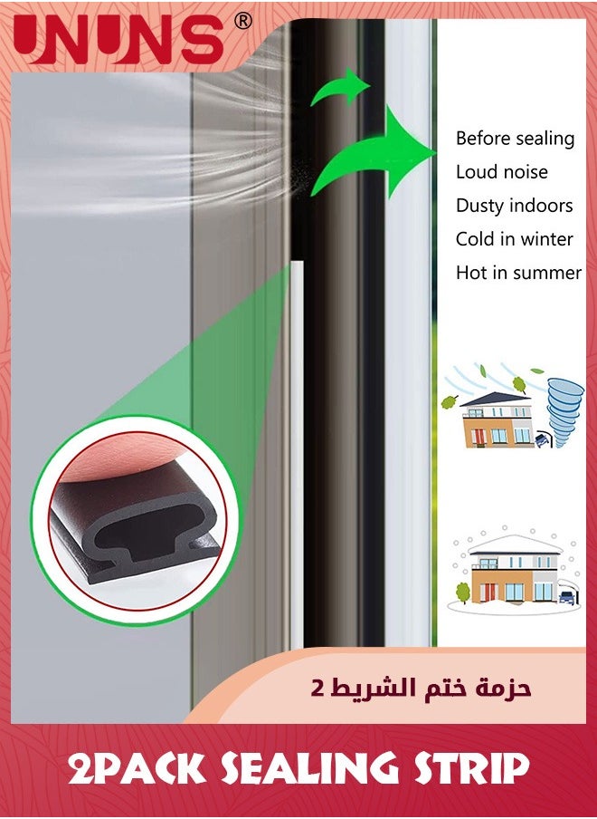 UNUNS Weather Stripping,40 ft Black Rubber Weather Stripping Door Seal Strip,D Shape Door Rubber Weather Seal Strip,Self-Adhesive Door Weatherstripping Soundproofing Door Seal Strip For Windows  - Image 4