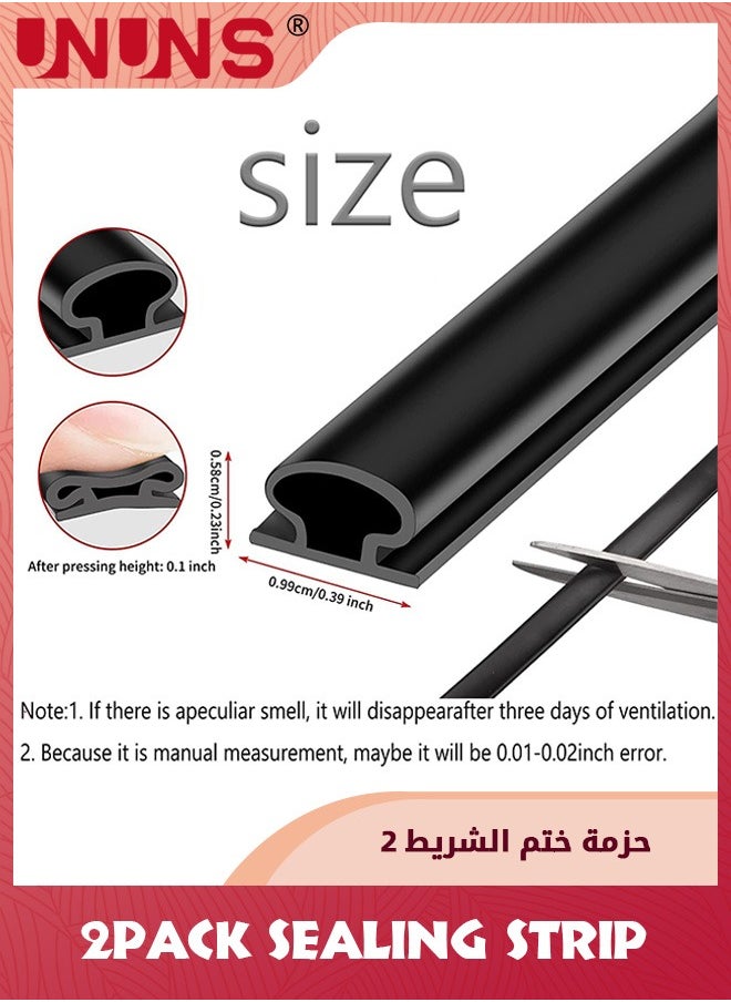 UNUNS Weather Stripping,40 ft Black Rubber Weather Stripping Door Seal Strip,D Shape Door Rubber Weather Seal Strip,Self-Adhesive Door Weatherstripping Soundproofing Door Seal Strip For Windows  - Image 2