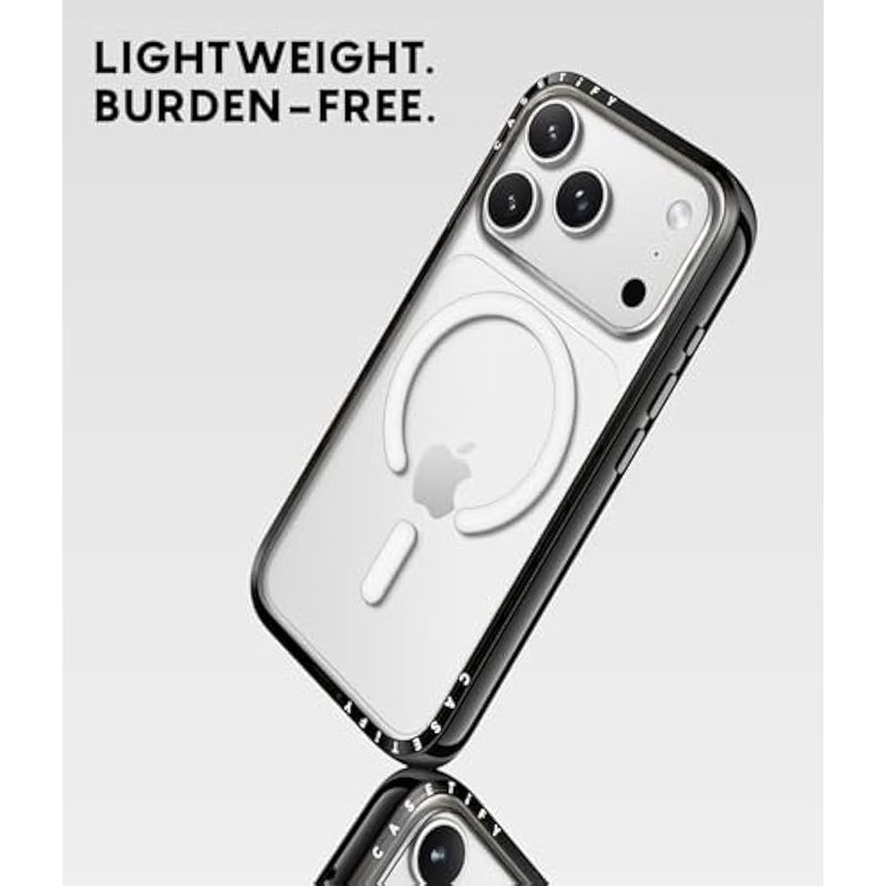Casetify Compact iPhone 17 Pro Case 【Slim and Sleek/Compatible with Magsafe / 4 ft. 2X Military Grade Drop Protection】 - Eleanor - Clear Black - Image 4
