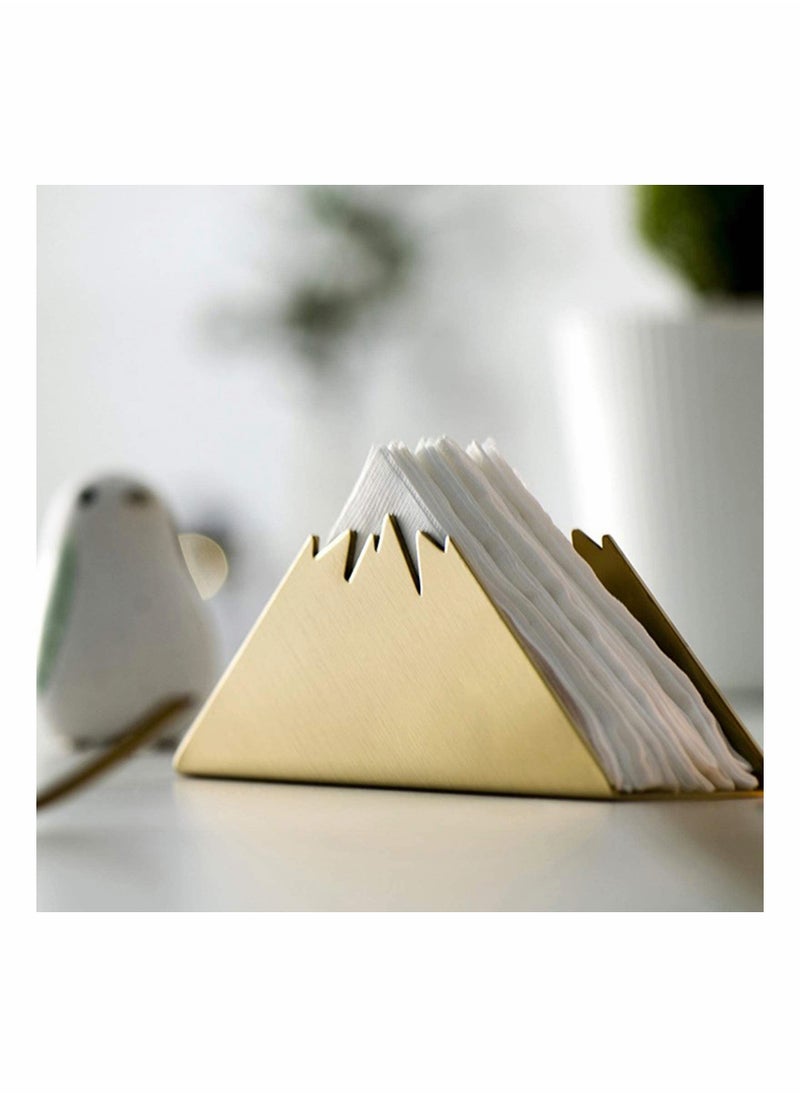 Y&D - Gold Napkin Holder Freestanding Steel Tissue Dispenser Paper for Dining Table Kitchen Countertop Guest Towel (Mountain) - Image 1