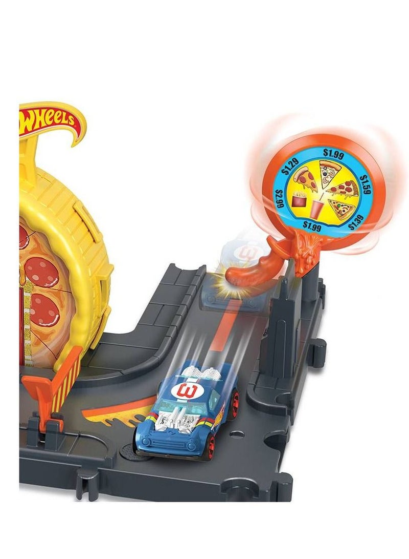 Hot Wheels مجموعة مسار التقاط البيتزا السريع من هوت ويلز سيتي - Image 4