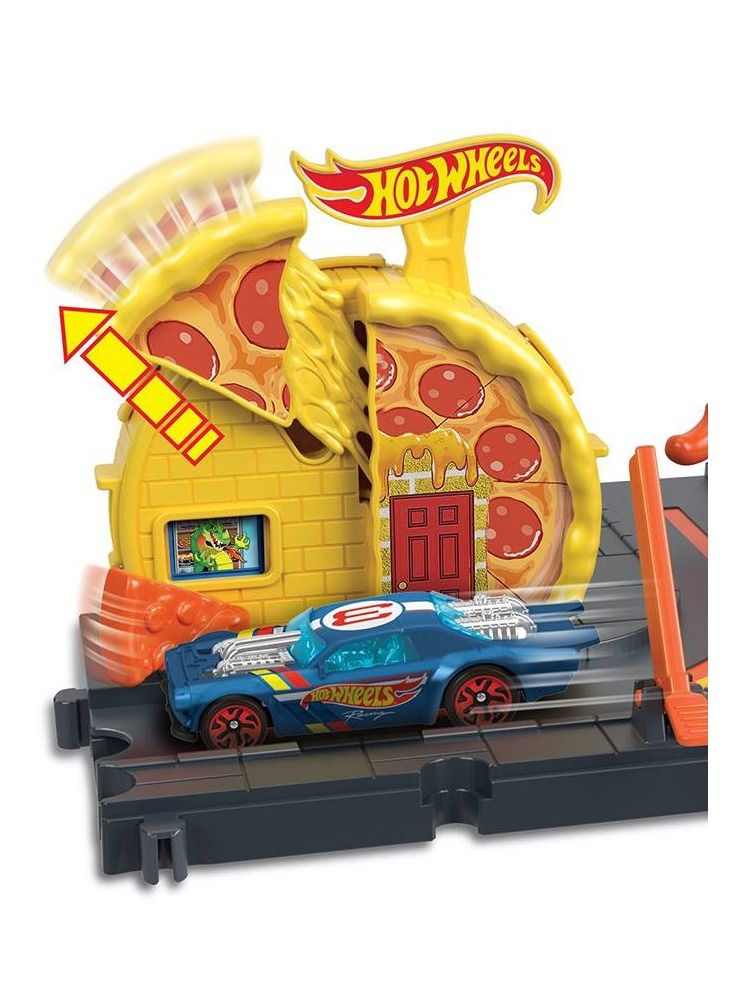 Hot Wheels مجموعة مسار التقاط البيتزا السريع من هوت ويلز سيتي - Image 3