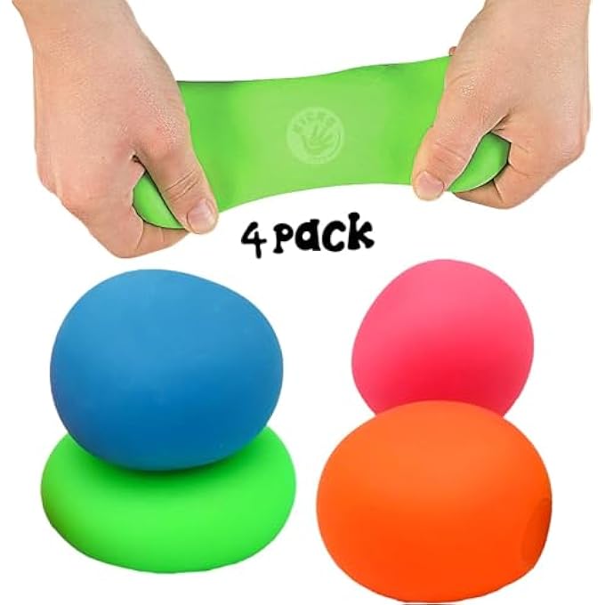 Kicko Sensory Squeeze Balls - 4 Pack - 2 Inch - Colorful Soft Stretchy Stress Balls - Assorted Novelty and Gag Toys, Party Favors, Bag Stuffers, Gift Ideas, Fidget Toys, Stress Relievers - Image 3