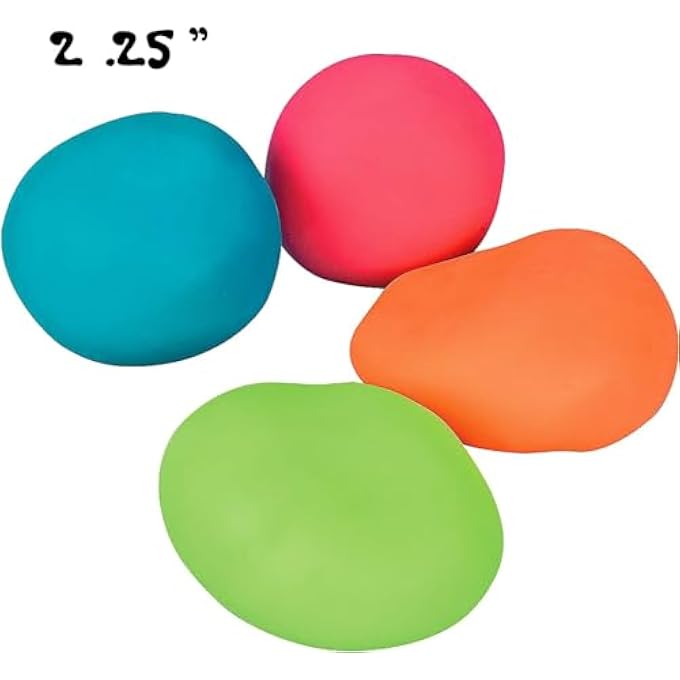 Kicko Sensory Squeeze Balls - 4 Pack - 2 Inch - Colorful Soft Stretchy Stress Balls - Assorted Novelty and Gag Toys, Party Favors, Bag Stuffers, Gift Ideas, Fidget Toys, Stress Relievers - Image 5
