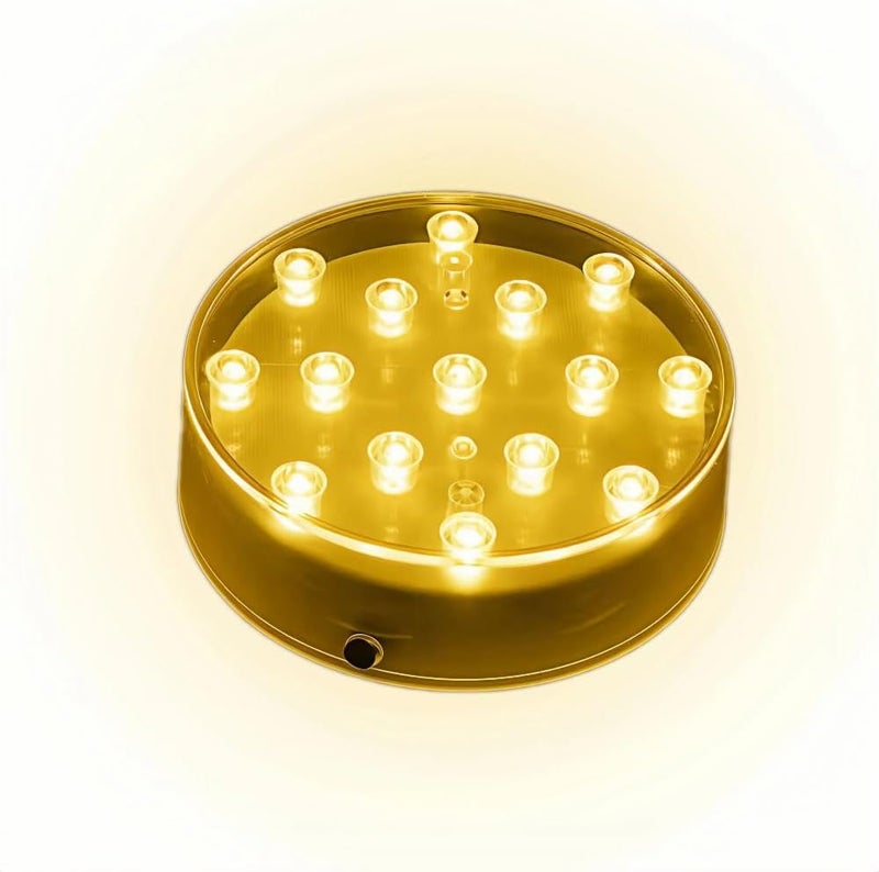 Simplelight4you Store قاعدة إضاءة LED دائرية بسيطة 4 بوصة - مثالية لفن الزجاج، عرض LED مثالي للزهور، القطع المركزية (قاعدة إضاءة مزهرية دائرية 4 بوصة، أبيض ناعم) - Image 1