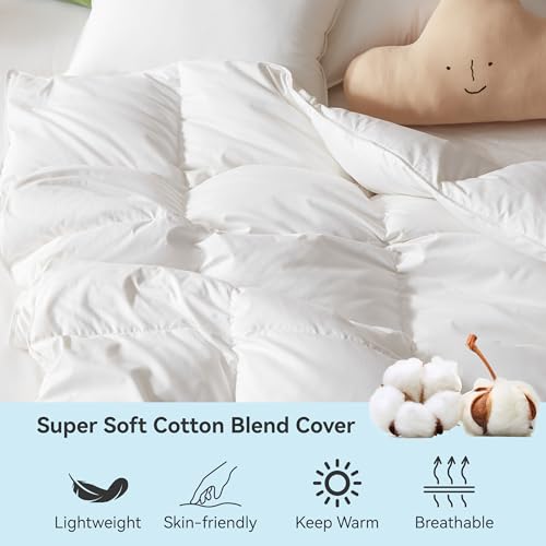 Three Geese Lightweight Toddler Comforter, All Season Down Blanket for Kids, 41x48 Inch White Duvet Insert with Soft Cotton Blend Fabric - Image 3
