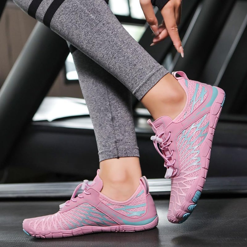 ELETON Hike Barefoot Shoes Womens Men Footwear,Pro-Healthy&Non-Slip Water Shoe for Women Men, Wide Toe Running Shoes Boots Sneakers Unisex Pink - Image 2