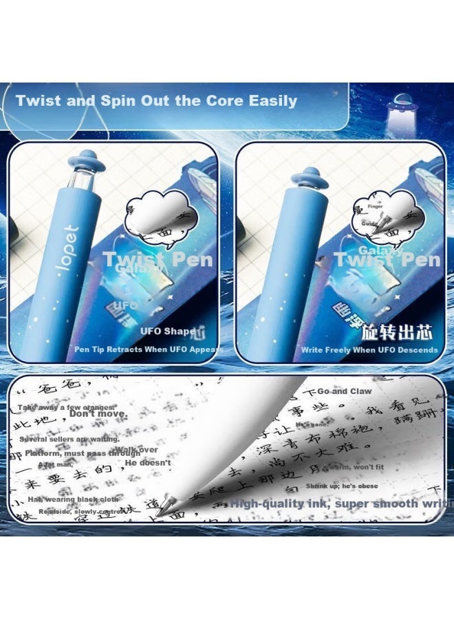 Lopet UFO Starry Sky Gel Pen - Quick-Drying 0.5mm Black Ink Pen for Students, Smooth Writing Ballpoint  Pen - Image 1