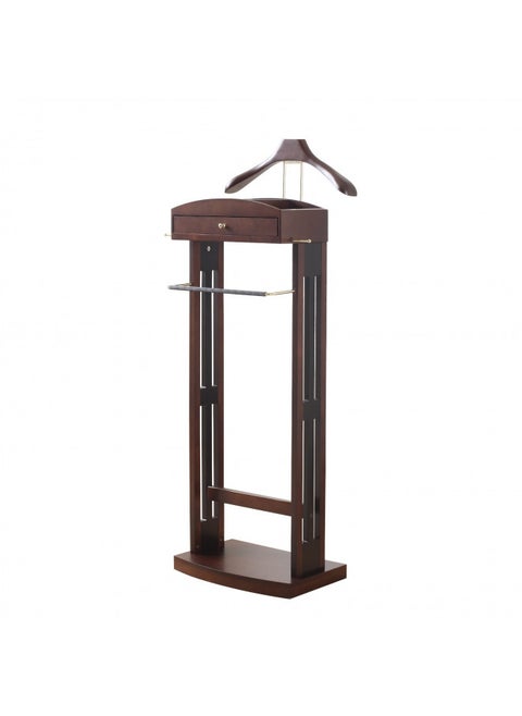 Proman Products Milan Valet Stand with Drawer, Top Tray, Contour Hanger, Trouser Bar, Tie & Belt Hooks and Shoe Rack - VL16226
