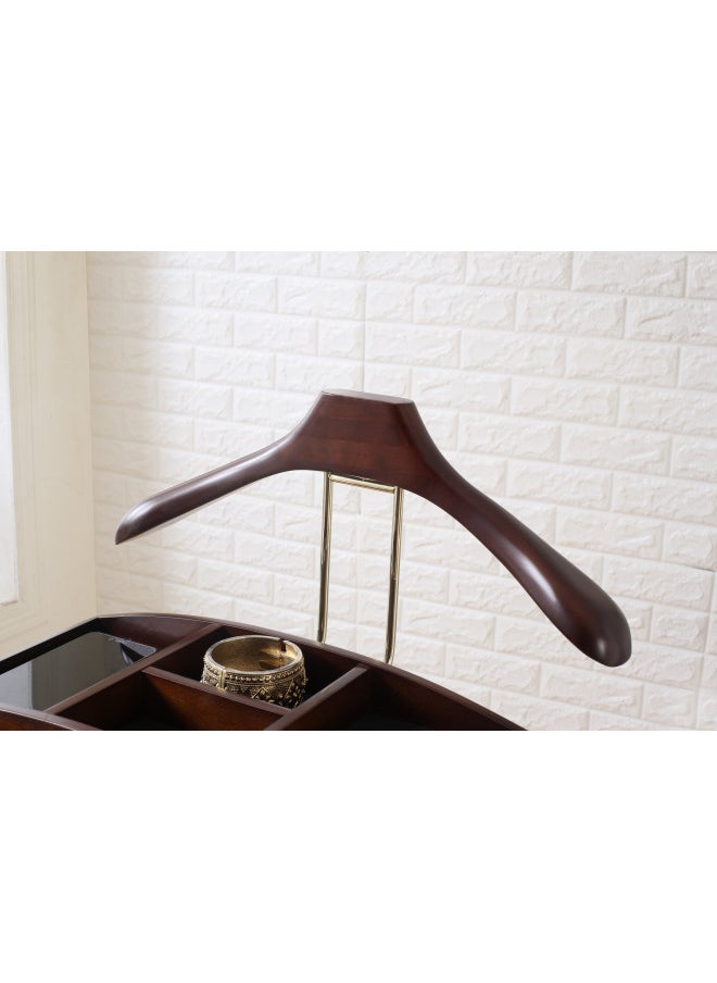 Proman Products Milan Valet Stand with Drawer, Top Tray, Contour Hanger, Trouser Bar, Tie & Belt Hooks and Shoe Rack - VL16226