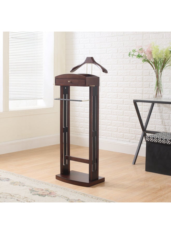 Proman Products Milan Valet Stand with Drawer, Top Tray, Contour Hanger, Trouser Bar, Tie & Belt Hooks and Shoe Rack - VL16226