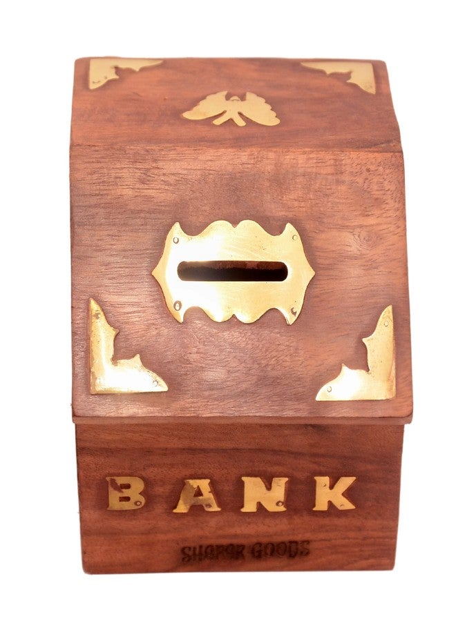 SHAPAR GOODS حصالة نقود خشبية من Shapar Goods® (على شكل كوخ) - Image 4