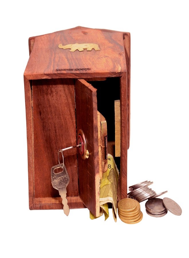 SHAPAR GOODS حصالة نقود خشبية من Shapar Goods® (على شكل كوخ) - Image 5