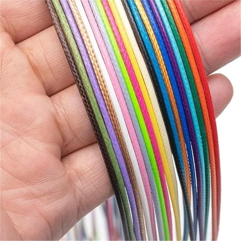 Rope Necklace String 100pcs Black Necklace Rope DIY Waxed Wire Metal Lobster Clasp Accessories String(Coffee 45CM 100pcs) - Image 3