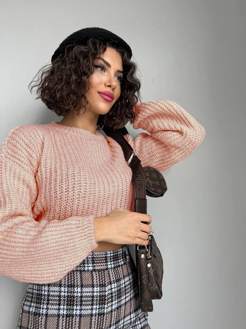 بوبودو Pink Color Women's Knitted Sweater
