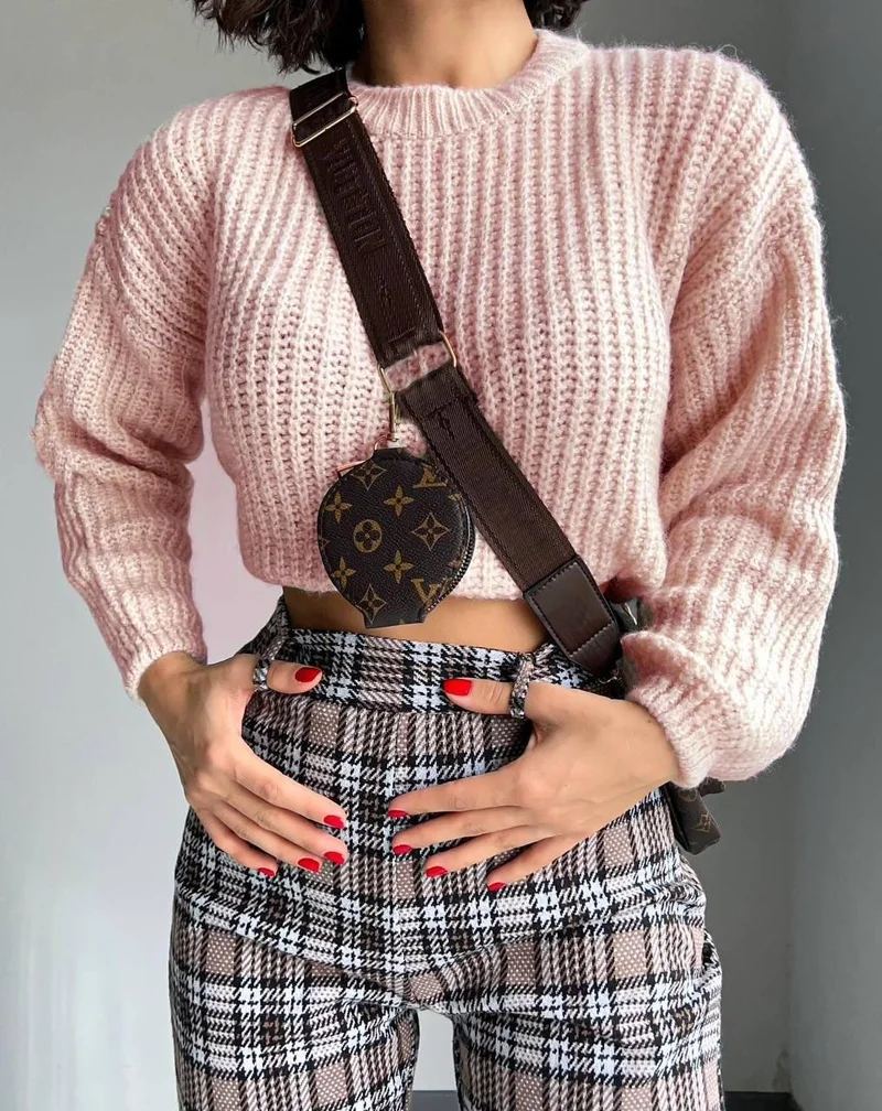 بوبودو Pink Color Women's Knitted Sweater