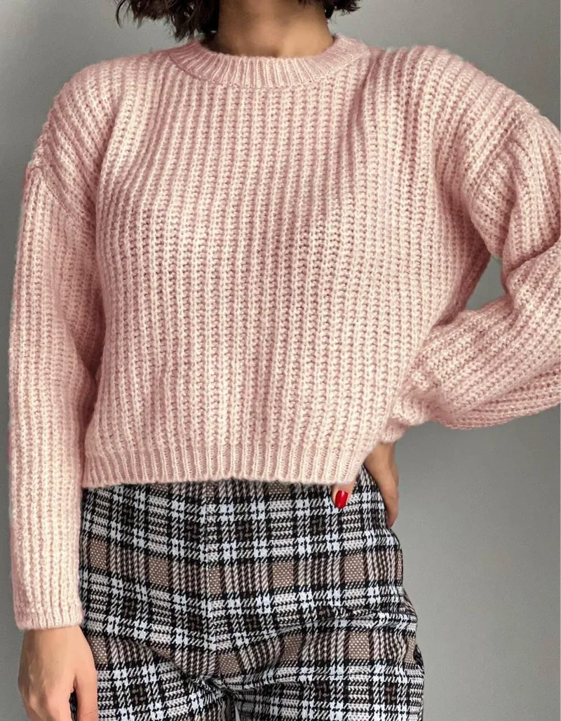بوبودو Pink Color Women's Knitted Sweater