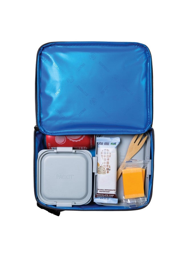 PACKIT PackIt Freezable Classic Lunch Box, City Charcoal, Built with EcoFreeze® Technology, Collapsible, Reusable, Zip Closure With Front Pocket and Buckle Handle, For Work Lunch  - Image 5