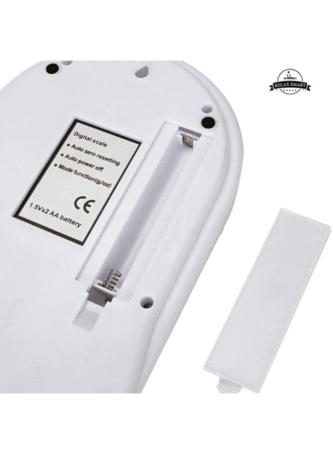 ريلاكس سمارت ميزان مطبخ رقمي حتى 10 كجم - ميزان دقيق لوزن الطعام للطهي والخبز، شاشة LCD، صغير الحجم وخفيف الوزن - أبيض (24.5 × 17 × 3.5 سم) - Image 3