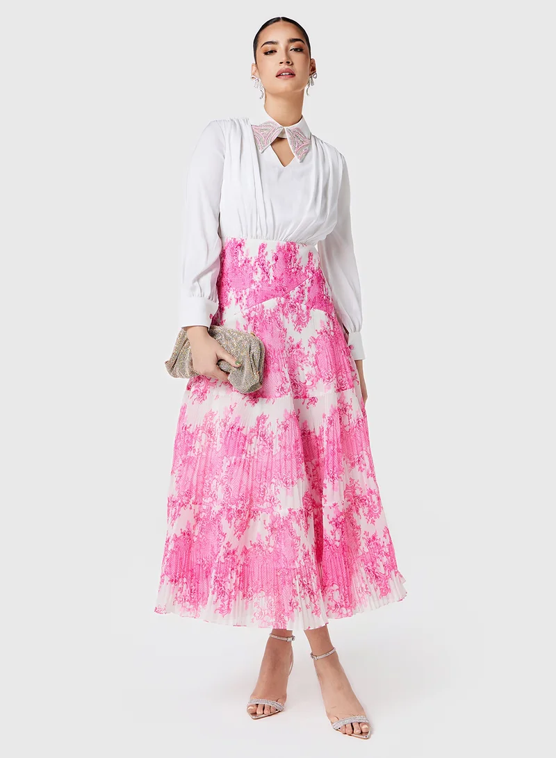 Threadz by Ajooni Pleated Floral Dress