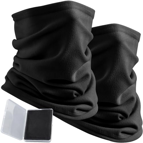 Showvigor 2 Pack Winter Neck Gaiter for Men & Women, Windproof Fleece Face Mask Cover, Cold Weather Scarf for Skiing, Cycling, Hiking & Outdoor Sports - Image 1
