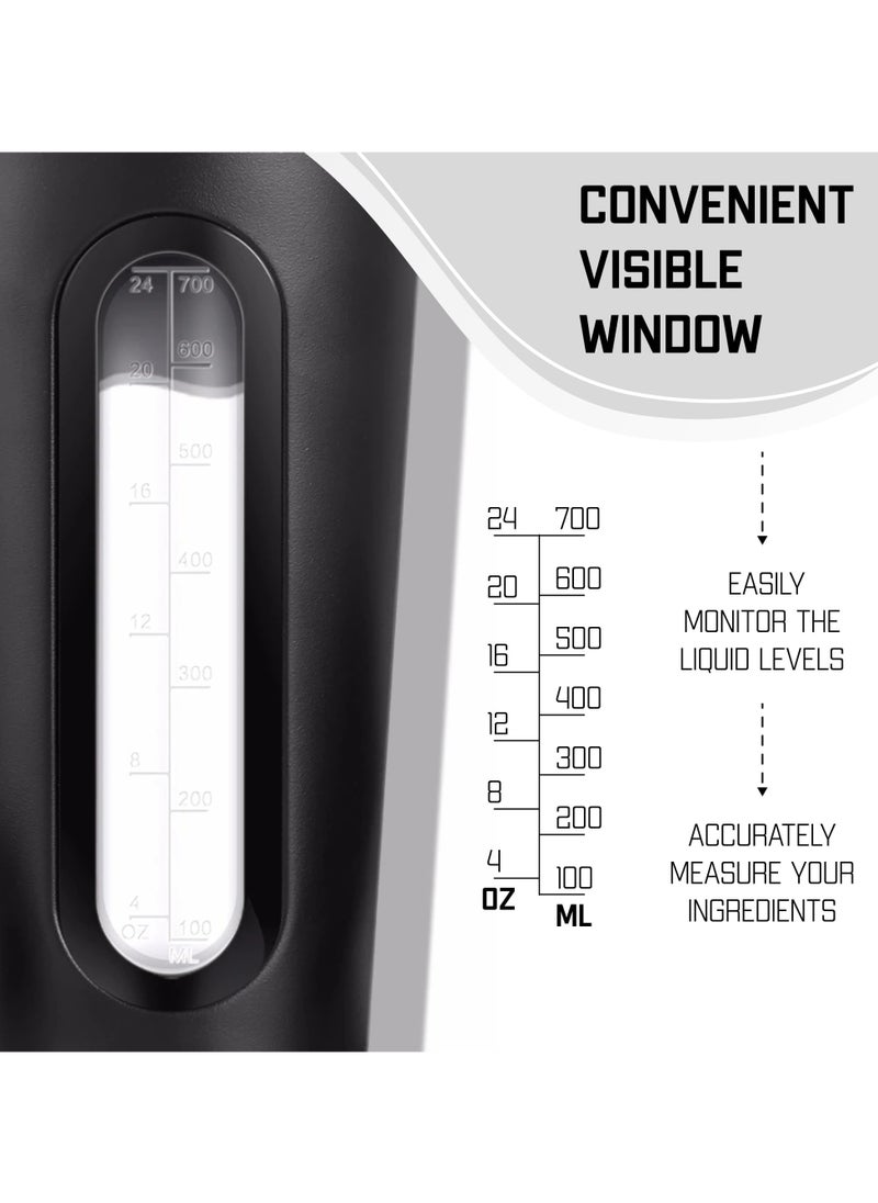 CMGTYYD - 28 Oz Visible Window Stainless Steel Protein Shaker Bottle with Shaker Ball (black) - Image 1