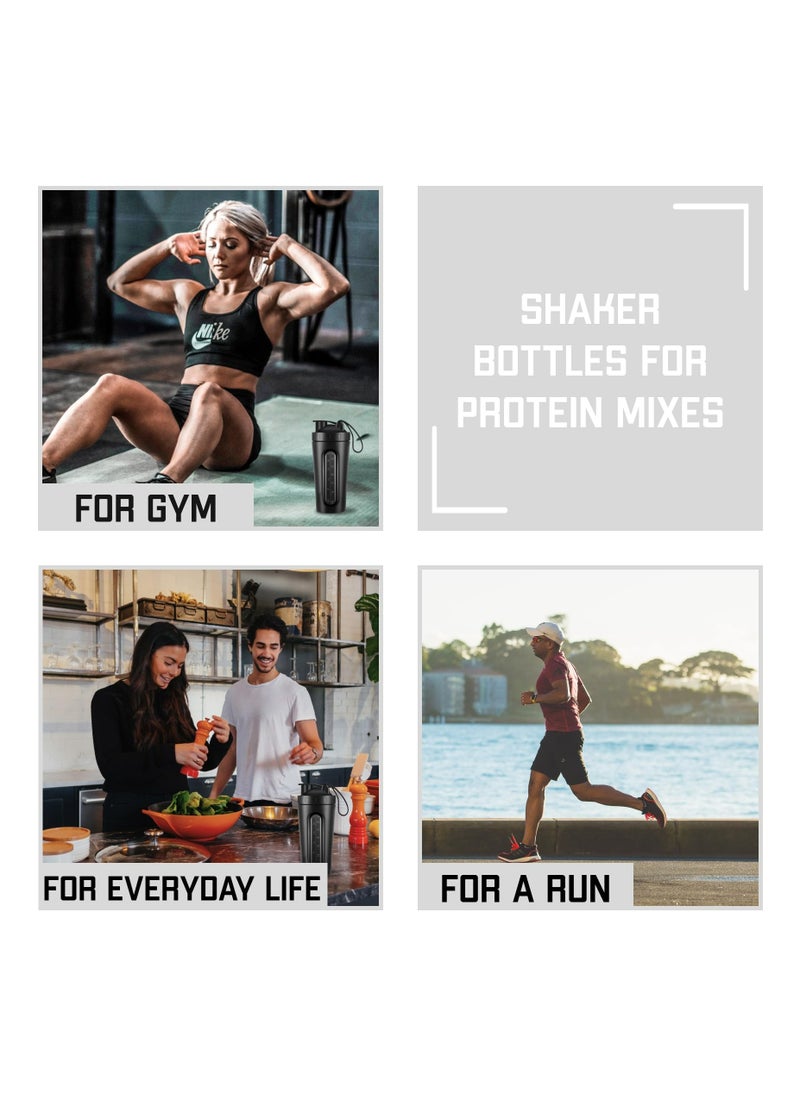 CMGTYYD - 28 Oz Visible Window Stainless Steel Protein Shaker Bottle with Shaker Ball (black) - Image 1
